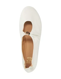 Leather Flat Round Toe Ballet Pumps