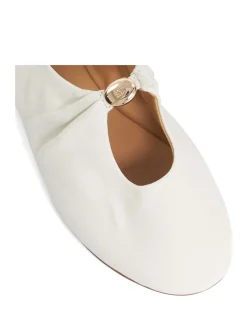 Leather Flat Round Toe Ballet Pumps