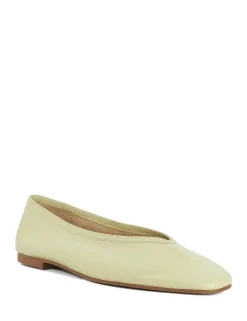Leather Flat Round Toe Ballet Pumps