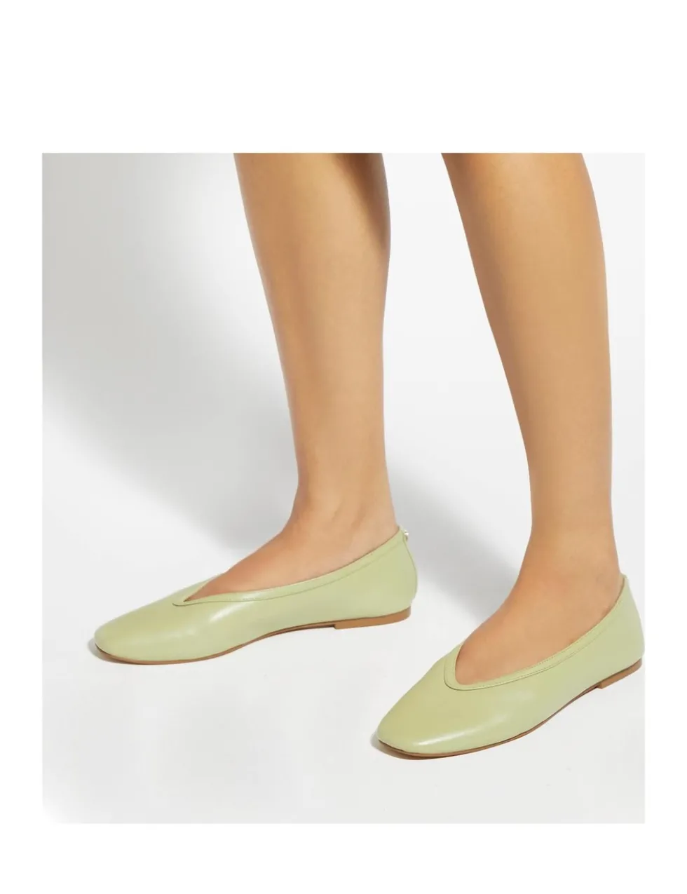 Leather Flat Round Toe Ballet Pumps