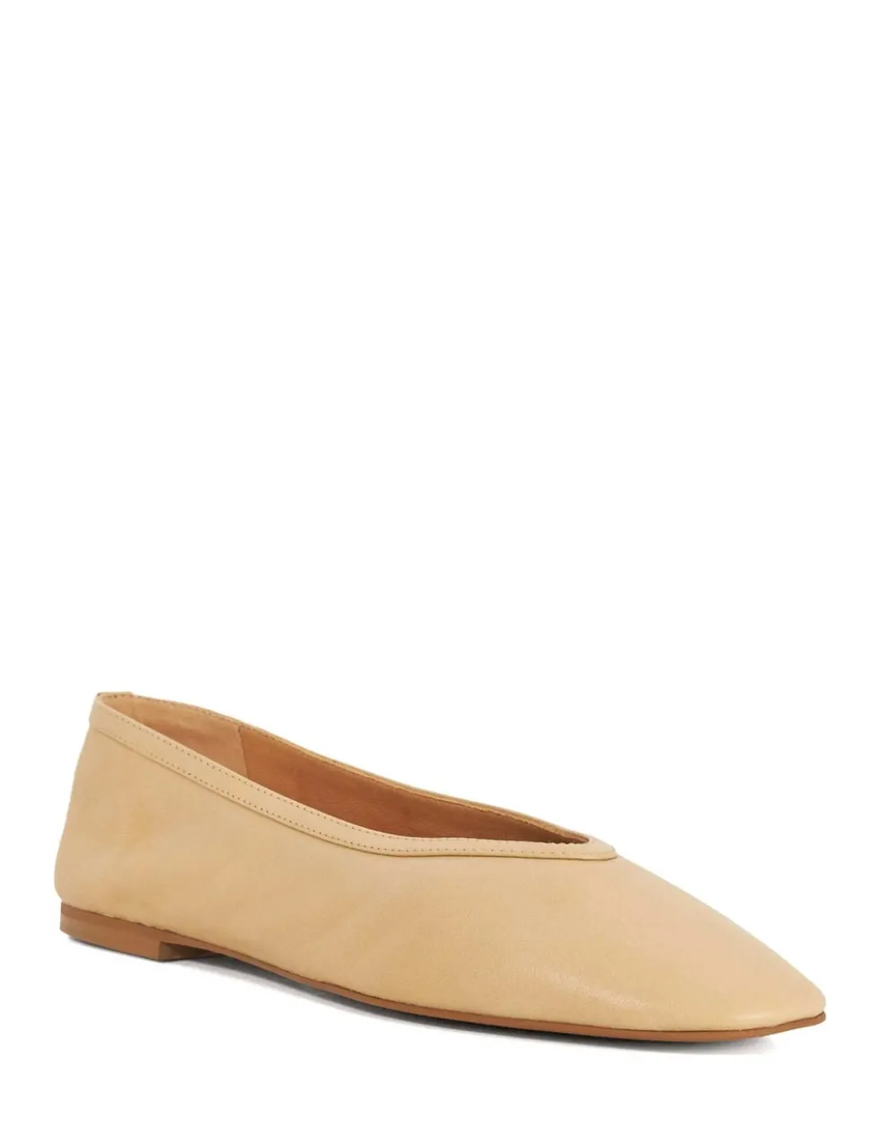 Leather Flat Round Toe Ballet Pumps