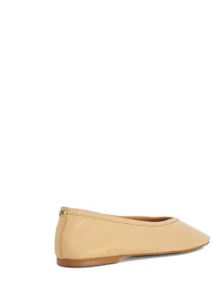 Leather Flat Round Toe Ballet Pumps