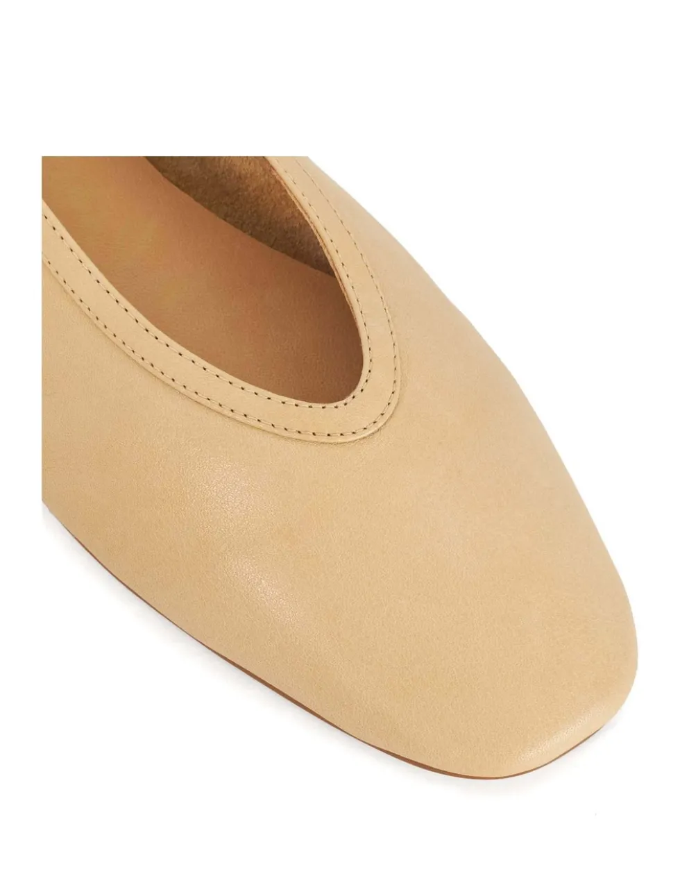 Leather Flat Round Toe Ballet Pumps