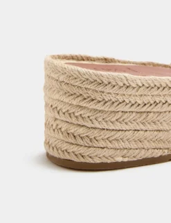 Leather Flatform Espadrille Mules