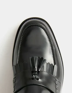 Leather Fringed Loafers