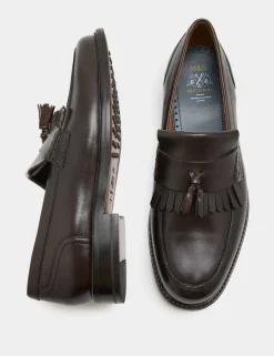 Leather Fringed Loafers