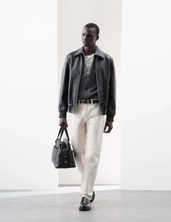Leather Harrington Jacket