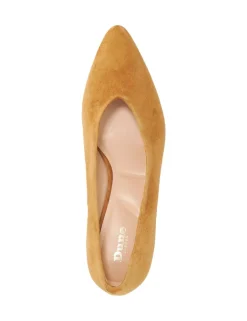 Leather Kitten Heel Pointed Court Shoes