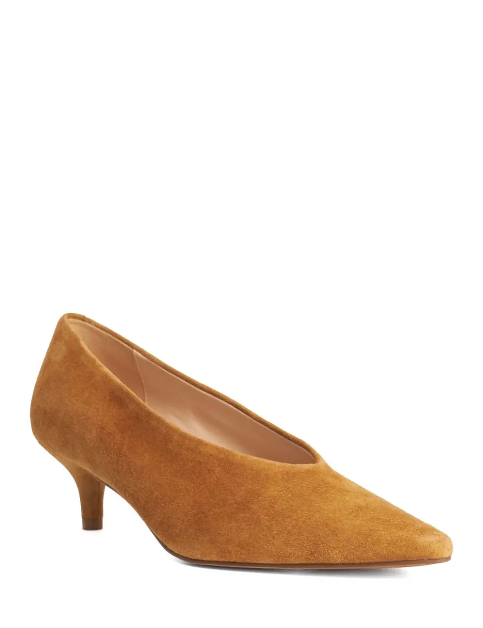 Leather Kitten Heel Pointed Court Shoes