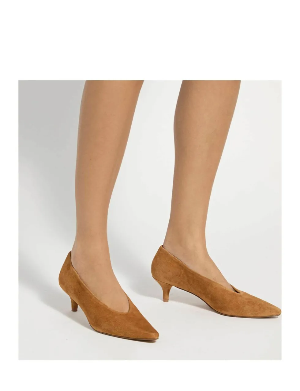 Leather Kitten Heel Pointed Court Shoes