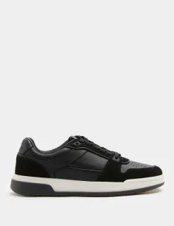 Leather Lace Up Casual Trainers
