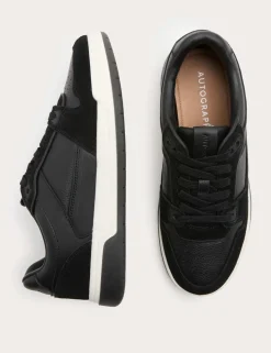 Leather Lace Up Casual Trainers