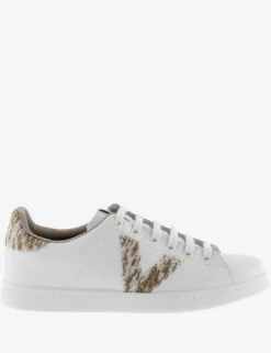 Leather Lace Up Glitter Side Detail Trainers