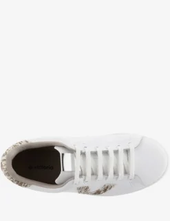 Leather Lace Up Glitter Side Detail Trainers