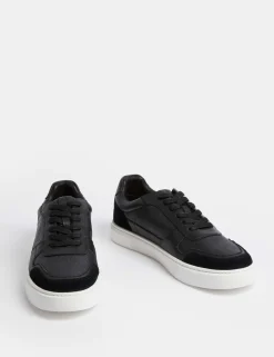 Leather Lace Up Performance Trainers with Freshfeet™