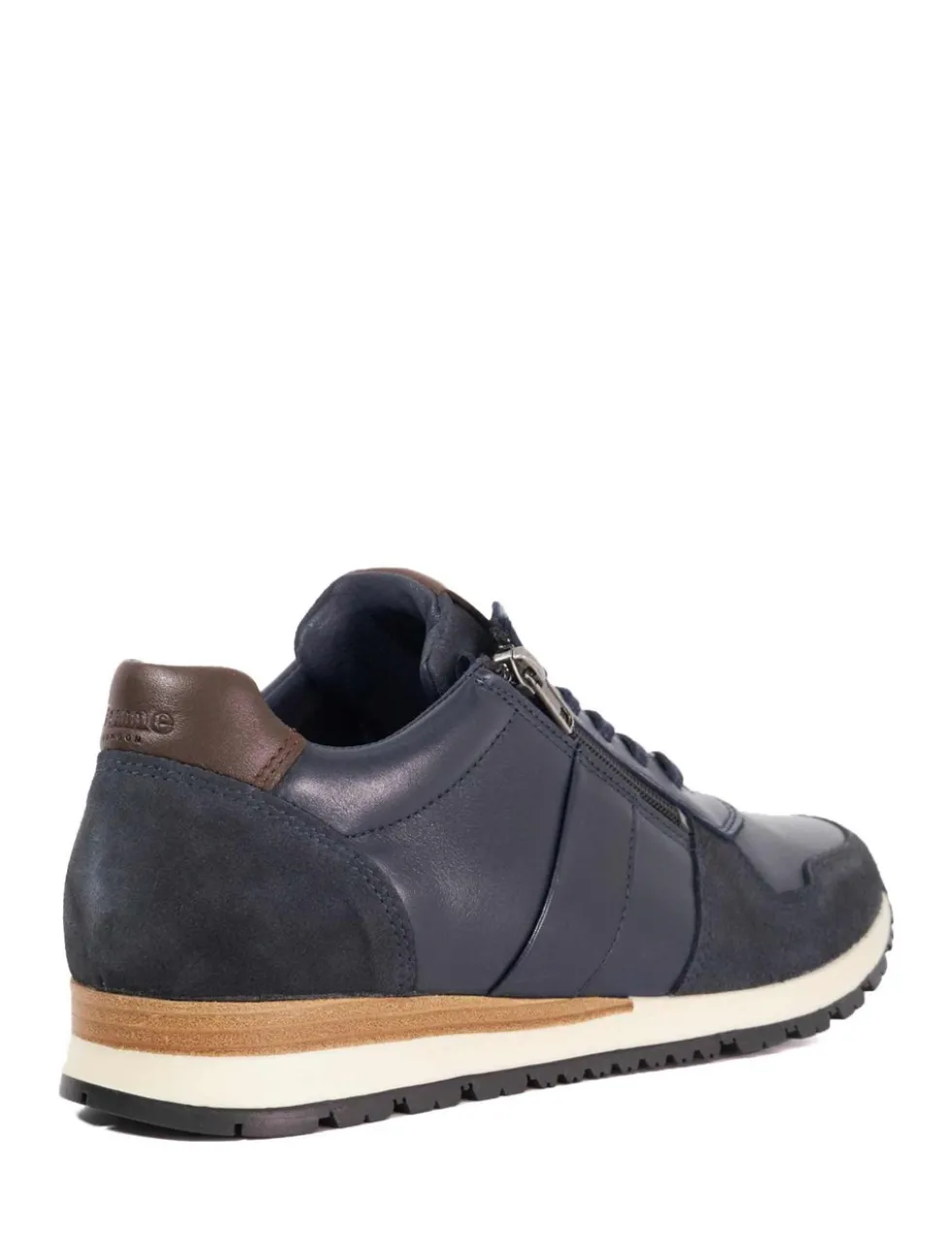 Leather Lace Up Side Zip Trainers