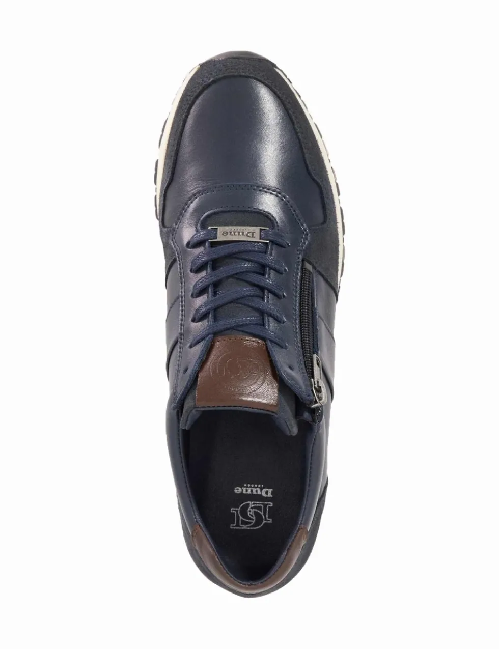 Leather Lace Up Side Zip Trainers