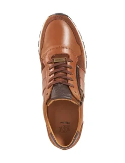 Leather Lace Up Side Zip Trainers