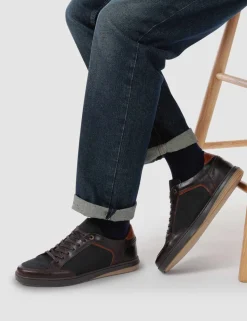 Leather Lace Up Trainers