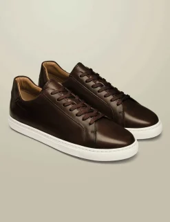 Leather Lace Up Trainers