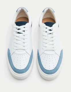 Leather Lace Up Trainers