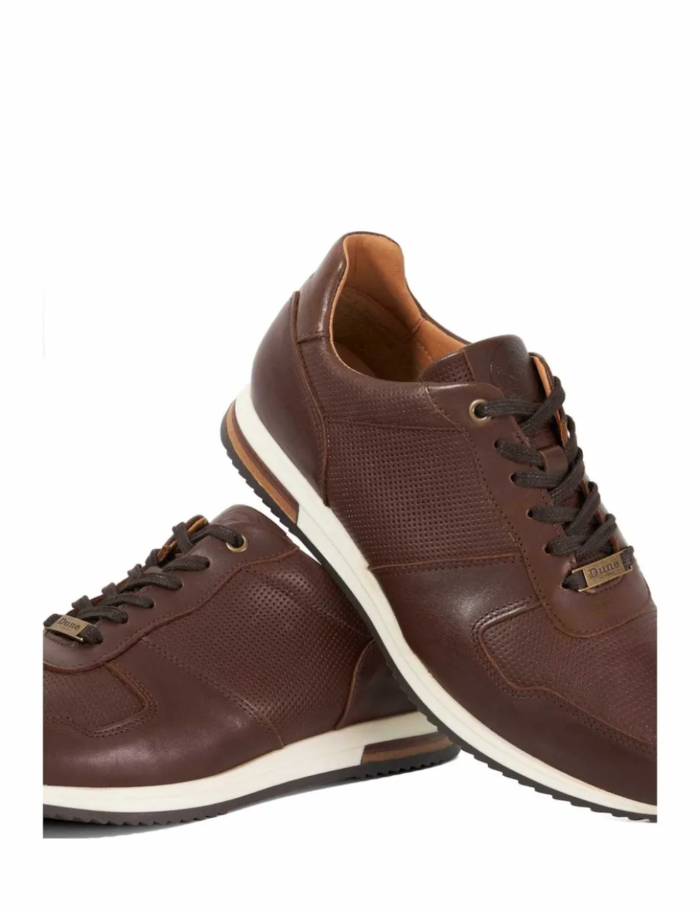 Leather Lace Up Wide Fit Trainers