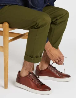 Leather Lace-Up Trainers
