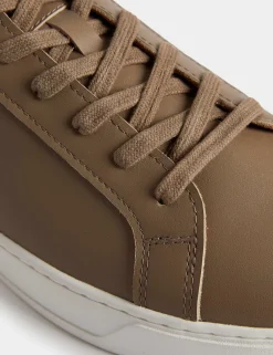Leather Lace-Up Trainers