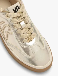 Leather Metallic Side Detail Trainers
