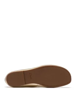 Leather Metallic Slip On Ballet Pumps