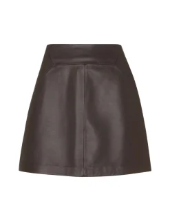 Leather Mini A-Line Skirt