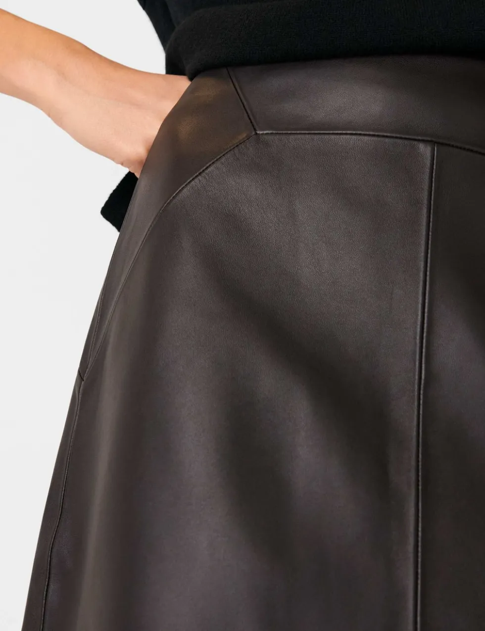 Leather Mini A-Line Skirt