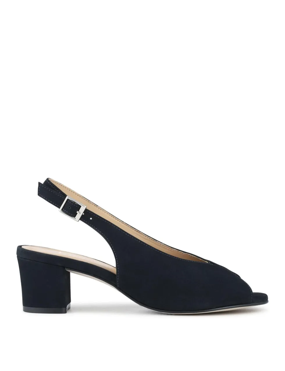 Leather Peep Toe Slingback Court Shoes
