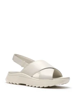 Leather Platform Slingback Sandals