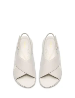 Leather Platform Slingback Sandals