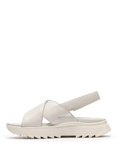 Leather Platform Slingback Sandals