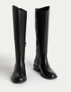 Leather Riding Knee High Boots