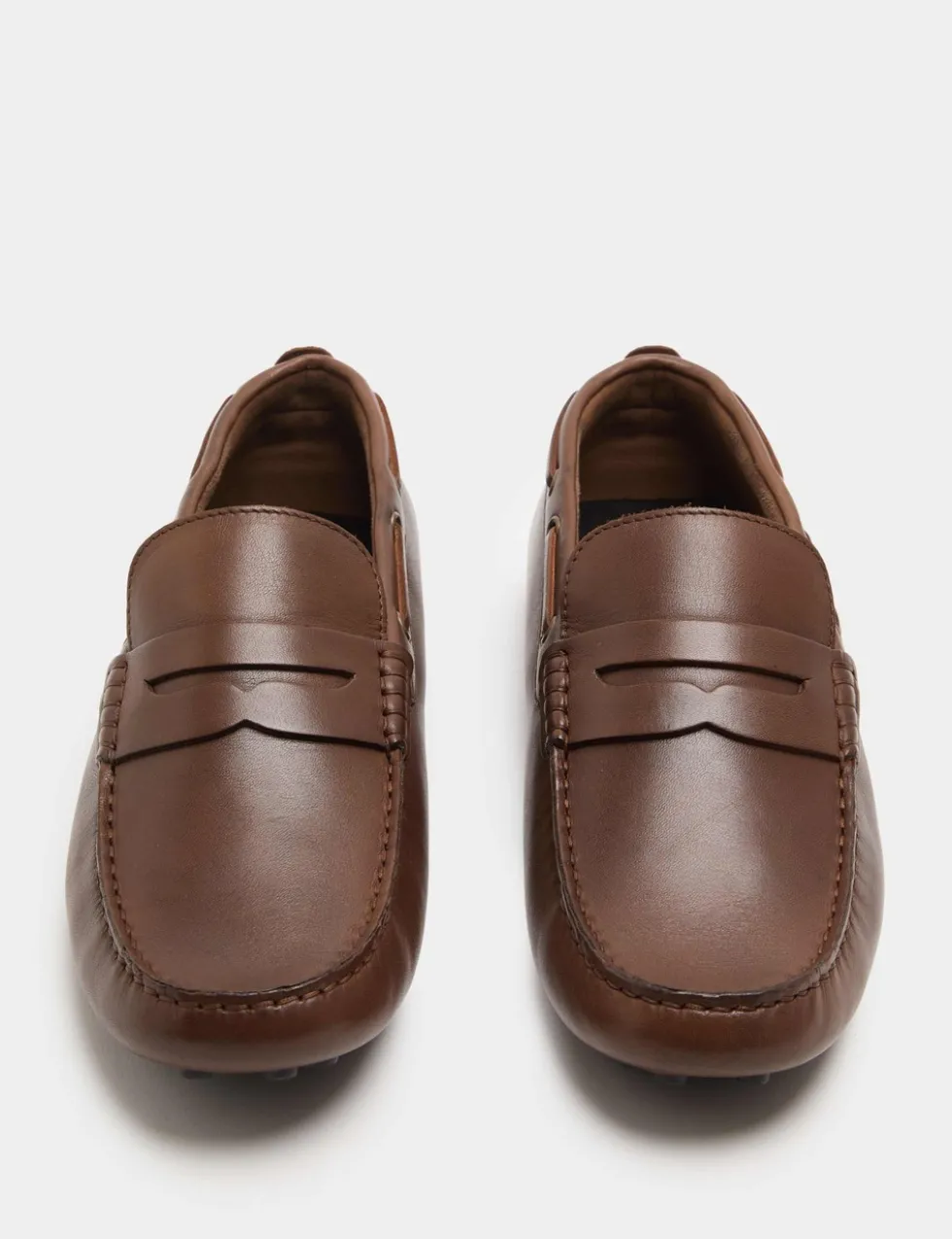 Leather Saddle Driving Loafers