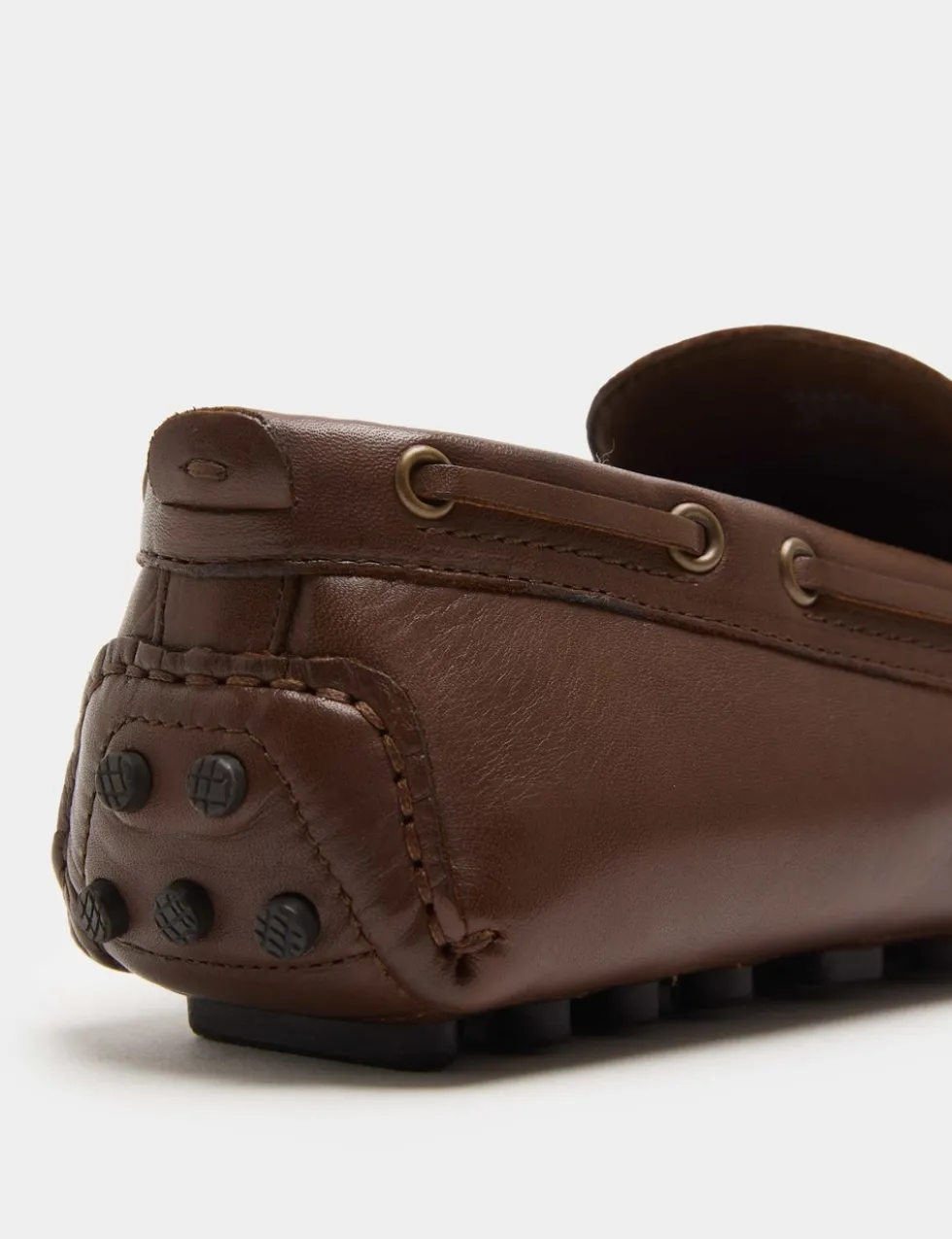 Leather Saddle Driving Loafers