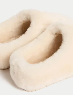 Leather Shearling Mule Slippers