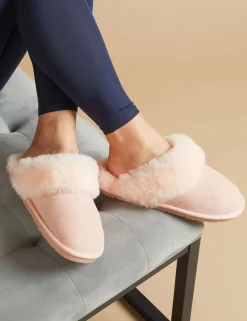 Leather Sheepskin Mule Slippers
