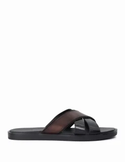 Leather Slider Sandals