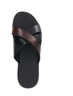Leather Slider Sandals
