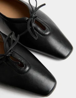 Leather Slip On Flat Pumps