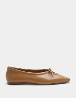 Leather Slip On Flat Pumps