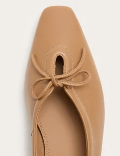 Leather Slip On Flat Pumps