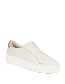 Leather Slip On Platform Trainers