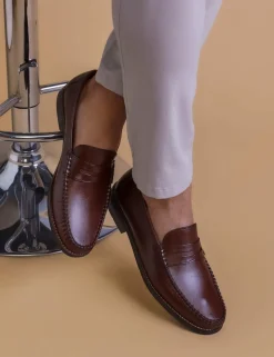 Leather Slip-On Loafers