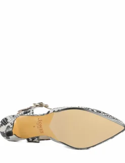 Leather Snake Print Kitten Heel Court Shoes
