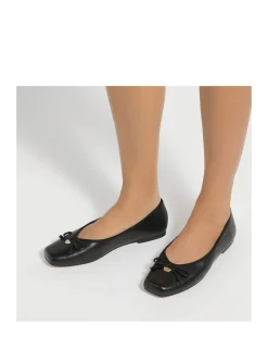 Leather Square Toe Ballet Pumps